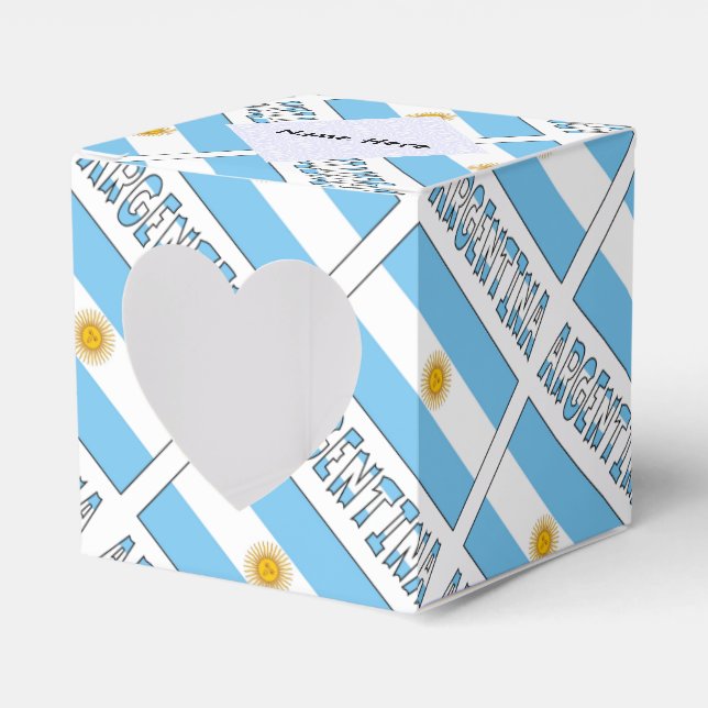 Argentina Argentine Flag Tiled Personalized  Favor Boxes (Front Side)
