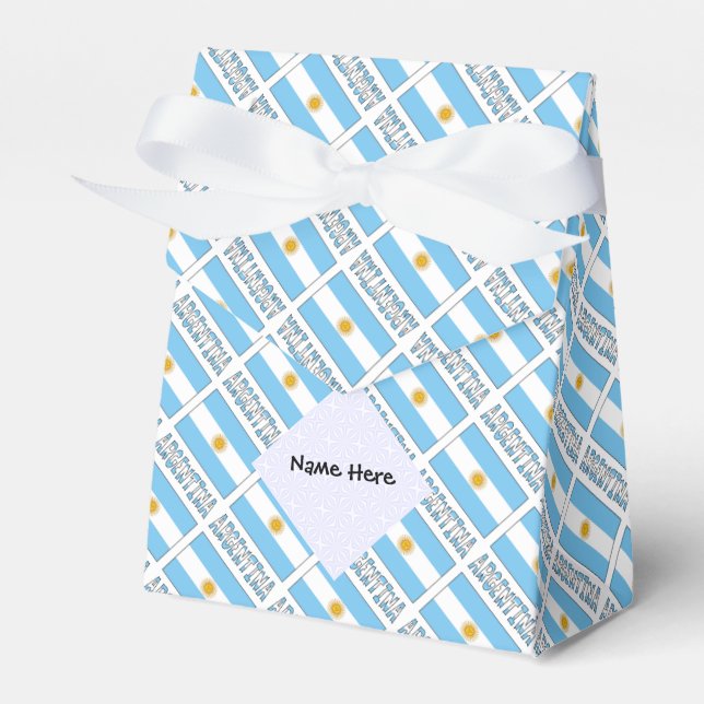 Argentina Argentine Flag Tiled Personalized  Favor Boxes (Front Side)