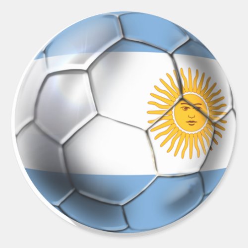 Argentina Argentine Soccer Ball Shirts Classic Round Sticker