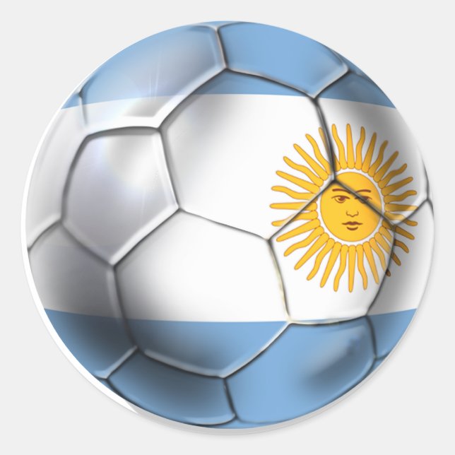 Argentina Argentine Soccer Ball Shirts Classic Round Sticker (Front)