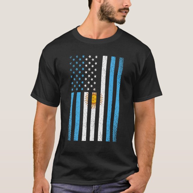 Argentina Argentinian Flag Football Soccer Sport T-Shirt (Front)