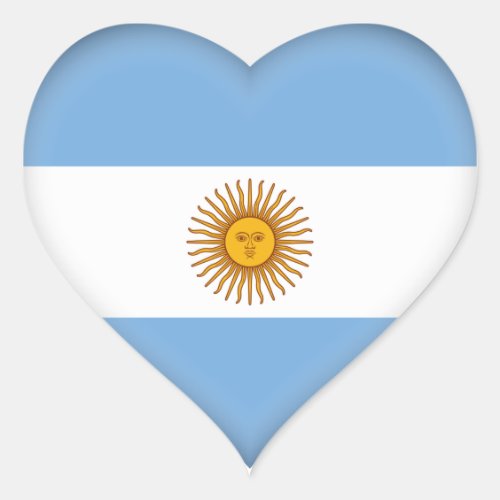 Argentina Argentinian Flag Heart Sticker