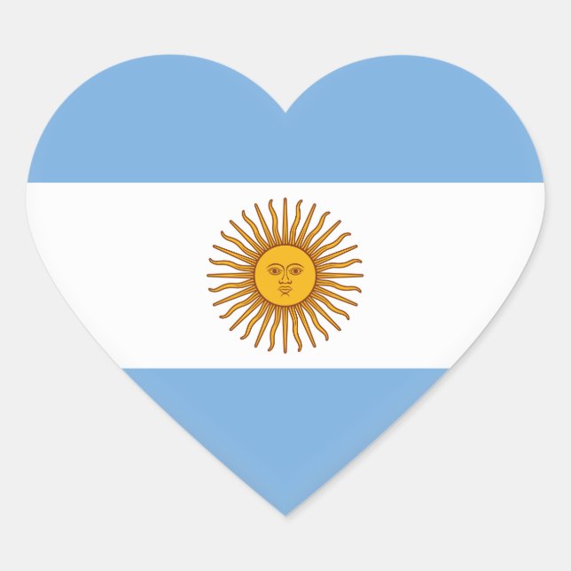 Argentina (Argentinian) Flag Heart Sticker (Front)