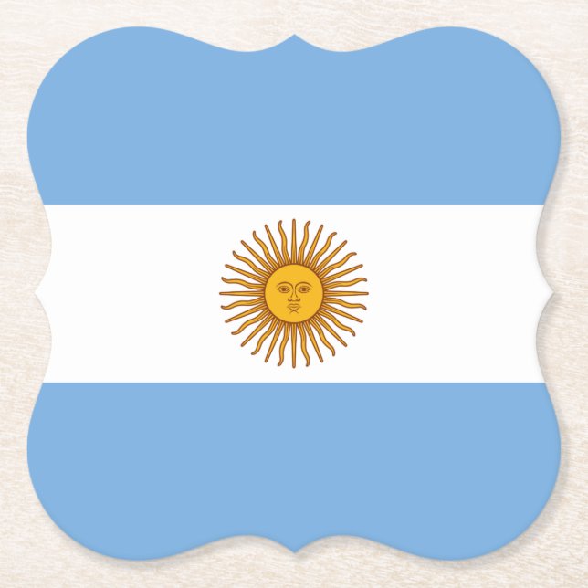 Argentina (Argentinian) Flag Paper Coaster (Front)
