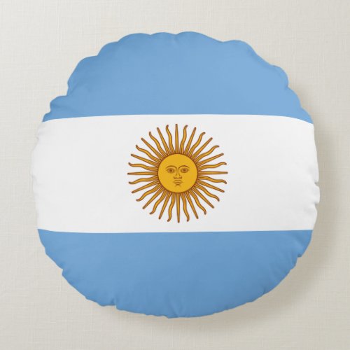 Argentina Argentinian Flag Round Pillow