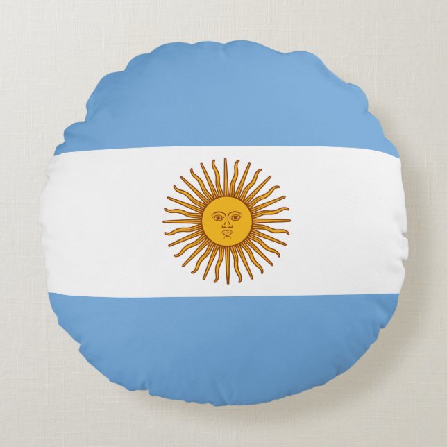 Argentina (Argentinian) Flag Round Pillow (Front)