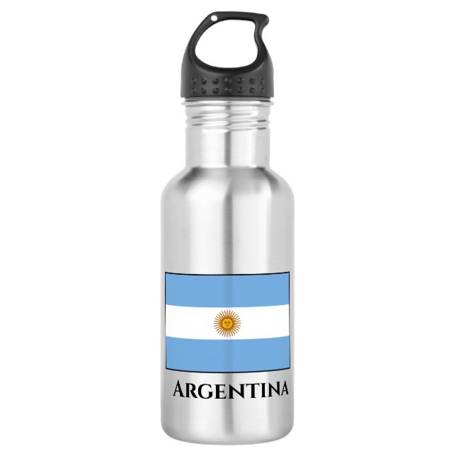 Argentina (Argentinian) Flag Stainless Steel Water Bottle (Front)