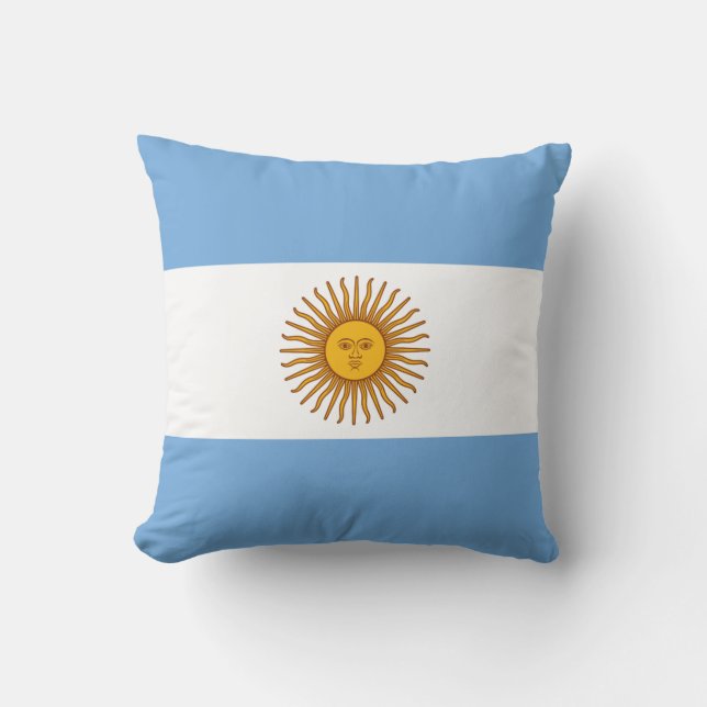 Argentina (Argentinian) Flag Throw Pillow (Front)
