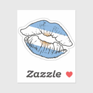 Argentina Argentinian Lipstick Love Flag Sticker