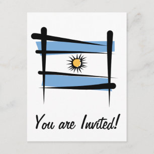 Argentina Brush Flag Invitation