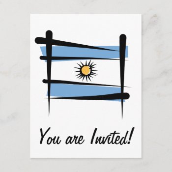 Argentina Brush Flag Invitation by representshop at Zazzle
