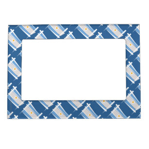 Argentina Brush Flag Magnetic Picture Frame