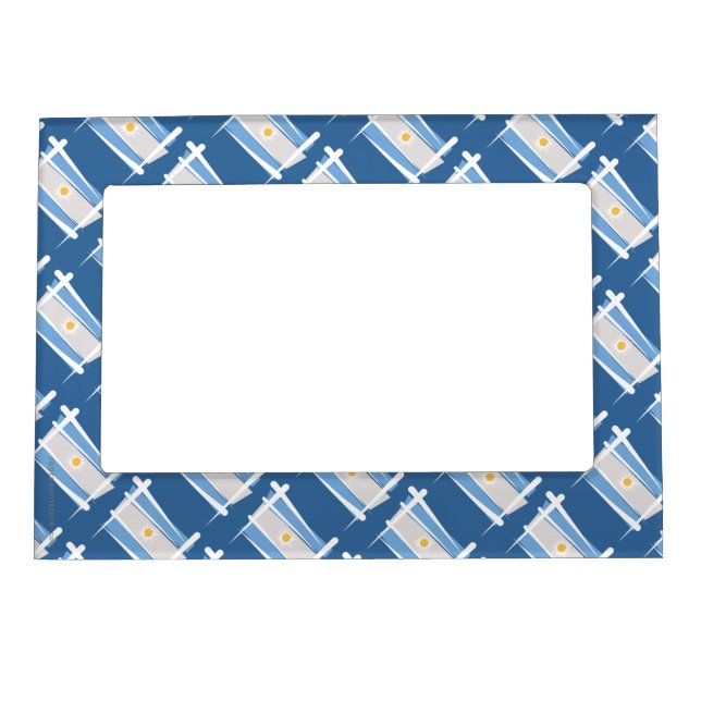 Argentina Brush Flag Magnetic Picture Frame (Front)
