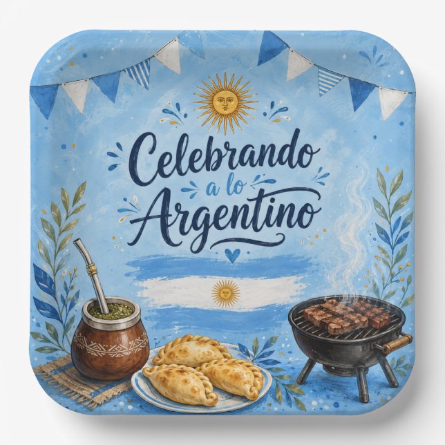 Argentina Celebration Party Paper Plates (Front)