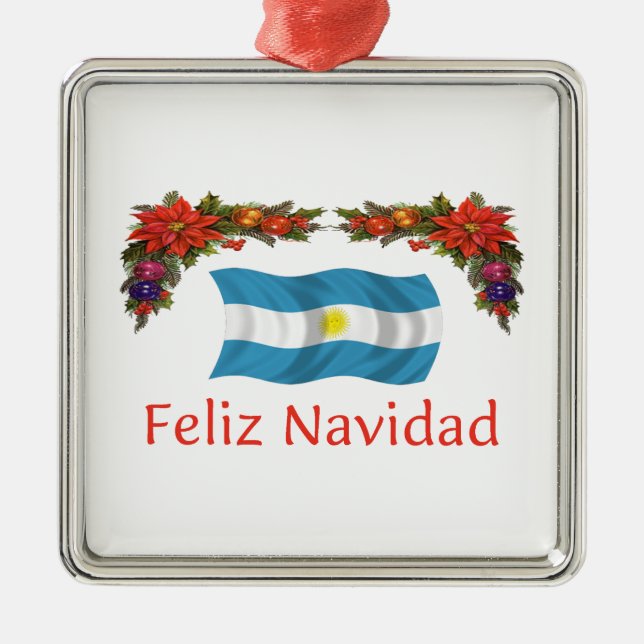 Argentina Christmas Metal Ornament (Front)