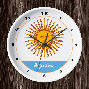 Argentina clock, Modern home decor, Argentina Flag Round Clock