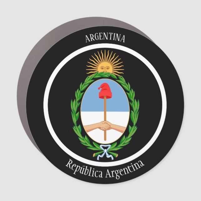 Argentina Coat of Arms Patriotic Car Magnet (Front)