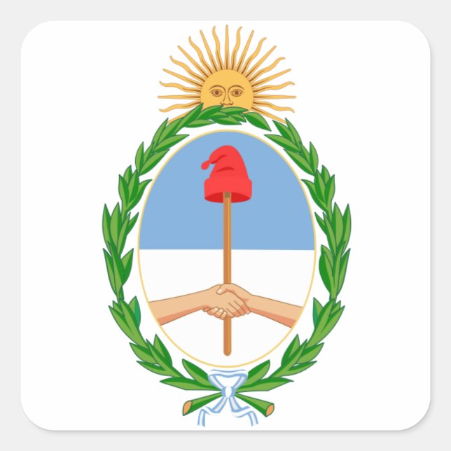 Argentina Coat of Arms Square Sticker (Front)