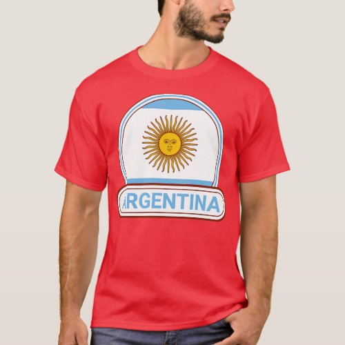 Argentina Country Badge Argentina Flag T_Shirt