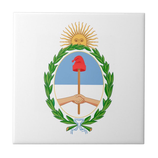 Argentina country coat arms symbol emblem flag ceramic tile (Front)
