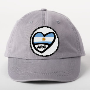 Argentina Country Code Flag Heart Pin Badge, ARG Patch
