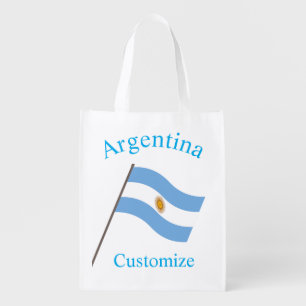 Argentina Country Flag Thunder_Cove Grocery Bag