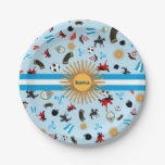 Argentina- Country Flag With Famous Items Paper Plates at Zazzle