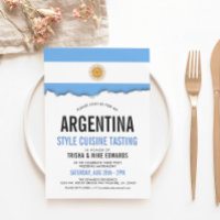 Argentina Cuisine | Party Flag White Invite