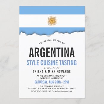 Argentina Cuisine | Party Flag White Invite by HappyPlanetShop at Zazzle