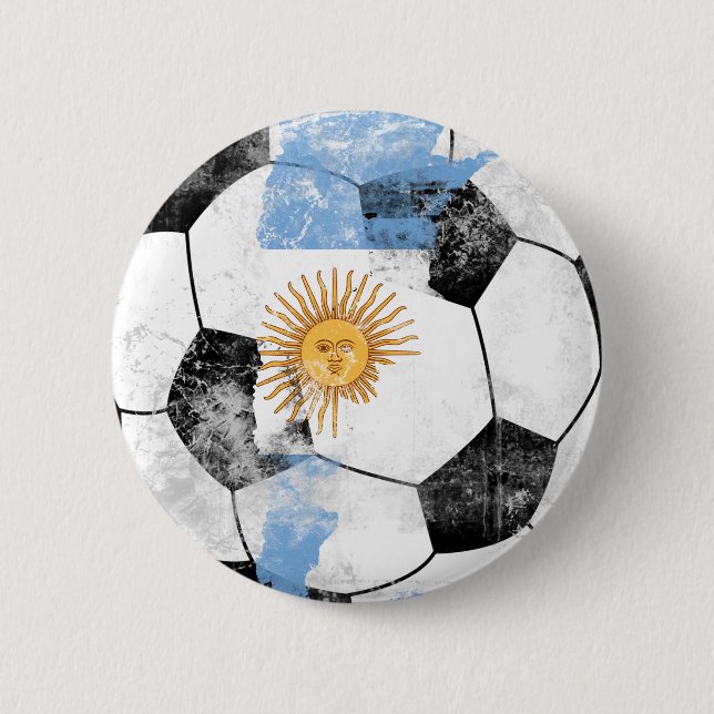 Argentina Distressed Soccer Button (Front)