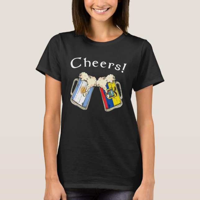 Argentina Ecuador Flag Cheers Beer Grown Patriot C T-Shirt (Front)