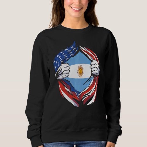 Argentina Flag American Proud of My Argentine Heri Sweatshirt