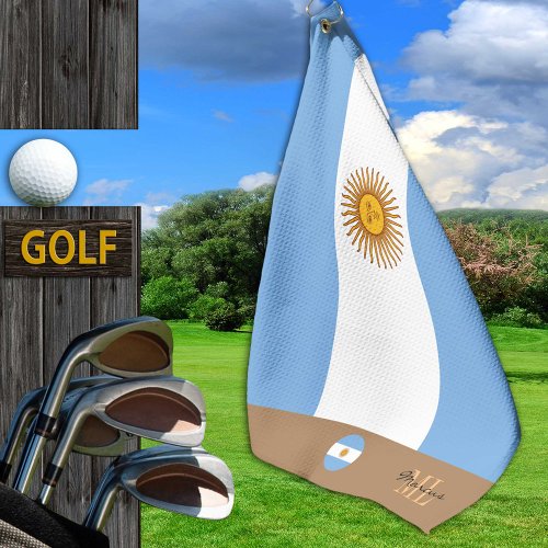 Argentina flag  Argentina monogrammed Golf sport Golf Towel