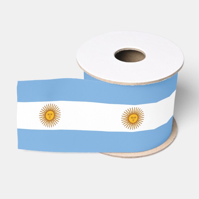Argentina Flag & Argentina travel, holiday/sports Grosgrain Ribbon (Spool)