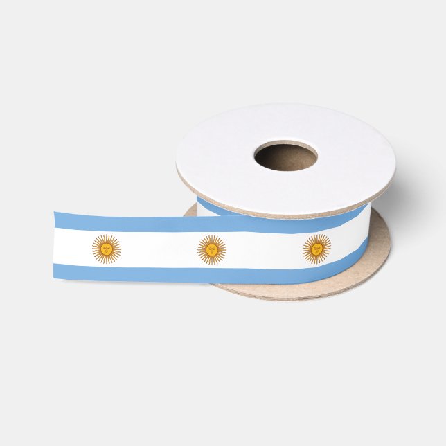 Argentina Flag & Argentina travel, holiday/sports Satin Ribbon (Spool)