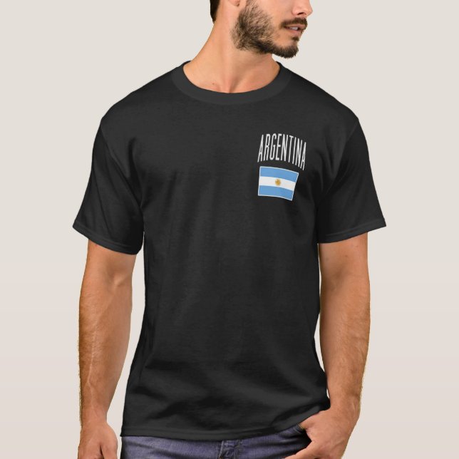 Argentina Flag Argentine Football Soccer Fan Men W T-Shirt (Front)