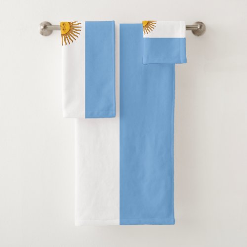 Argentina Flag Argentinian Patriotic Bath Towel Set