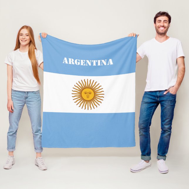 Argentina Flag Argentinian Soccer Football Fleece Blanket (In Situ)