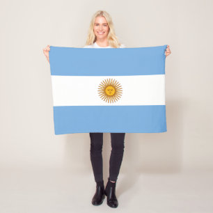 Argentina Flag Argentinian Soccer Football  Fleece Blanket