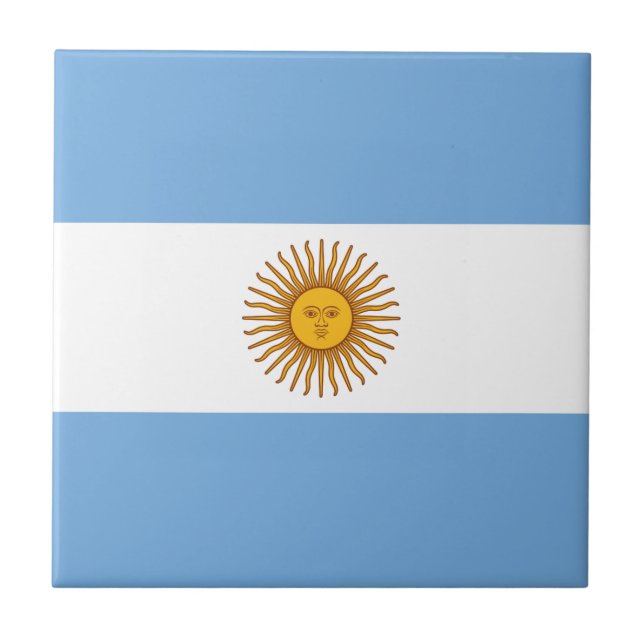 Argentina flag Bandera De Argentina Ceramic Tile (Front)
