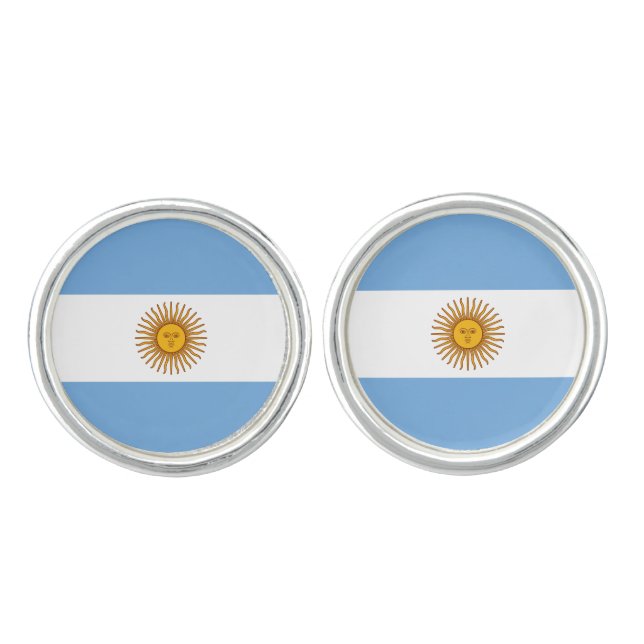 Argentina flag Bandera De Argentina Cufflinks (Front)