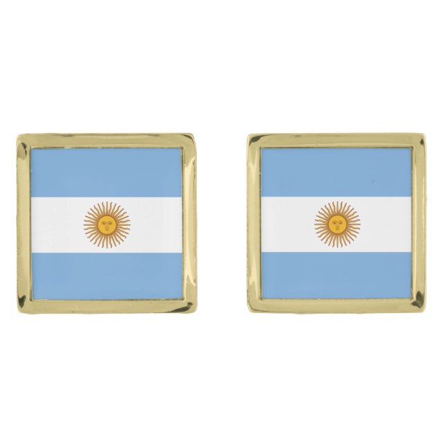 Argentina flag Bandera De Argentina Cufflinks (Front)