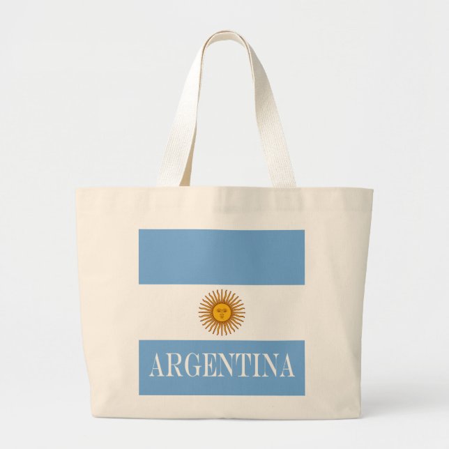 Argentina flag Bandera De Argentina Large Tote Bag (Front)