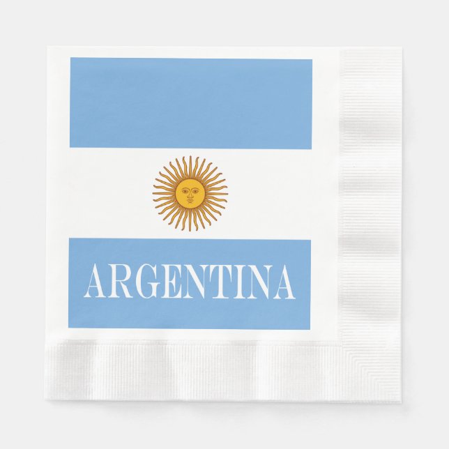 Argentina flag Bandera De Argentina Napkins (Front)