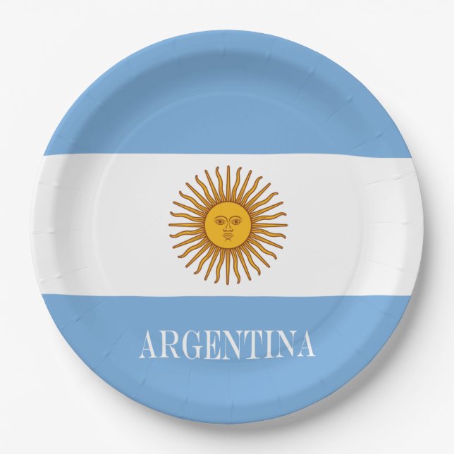 Argentina flag Bandera De Argentina Paper Plates (Front)