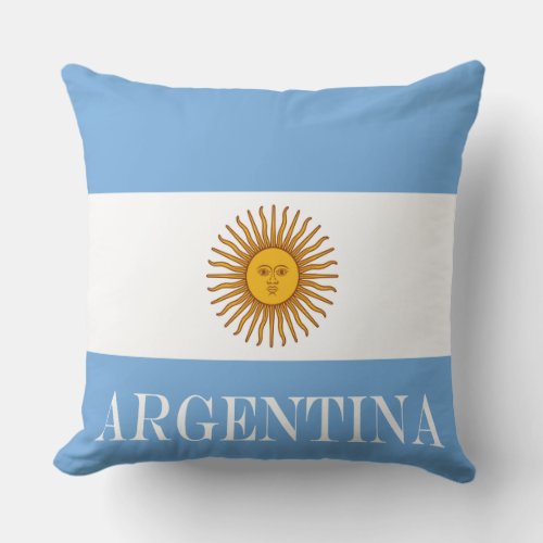 Argentina flag Bandera De Argentina Throw Pillow