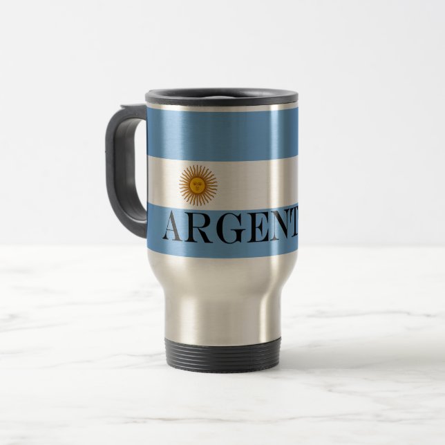 Argentina flag Bandera De Argentina Travel Mug (Front Left)