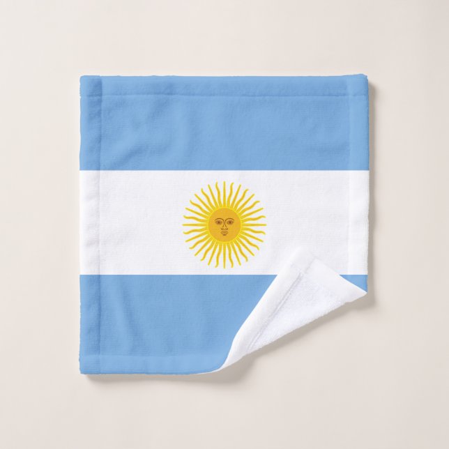 Argentina Flag Bath Towel Set (Wash Cloth)