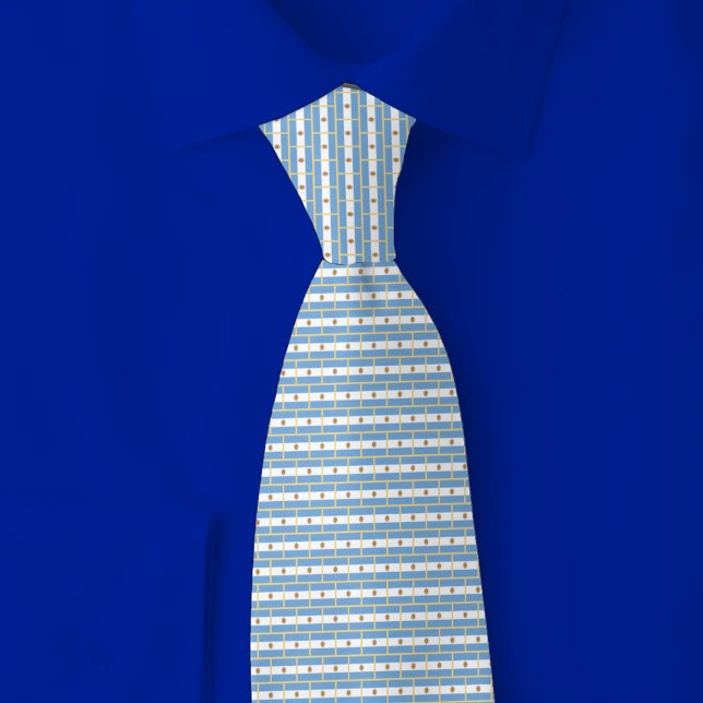 Argentina Flag Brick Pattern Neck Tie (Creator Uploaded)