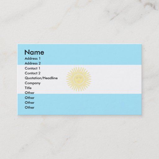 Customizable Argentina Flag Business Cards